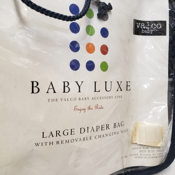 Valco baby Large Luxe Diaper Bag & Baby Changing Mat Navy Silver New - Picture 3 of 6